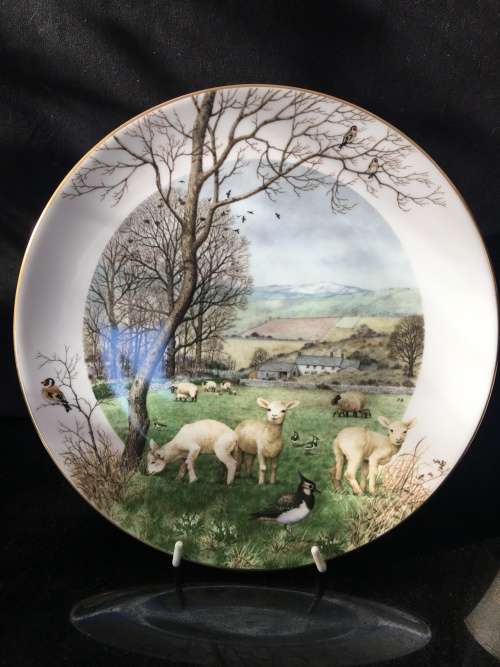 WOW!! c1979. Plate Hand Painted by Peter Barret "July Beside The River" made by Royal Worcester