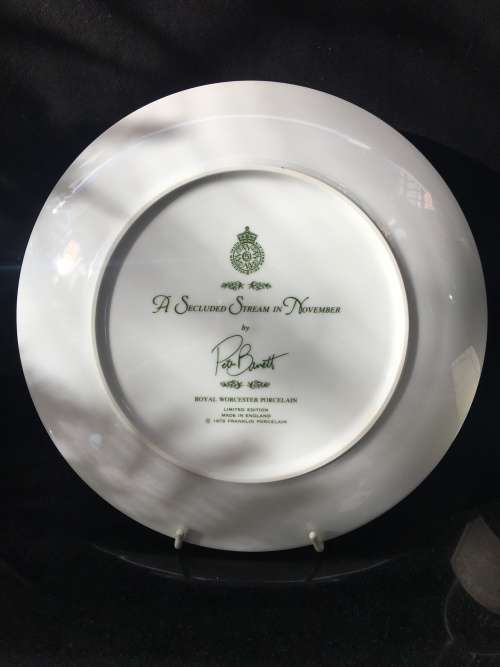 WOW!! c1979. Plate Hand Painted by Peter Barret "July Beside The River" made by Royal Worcester