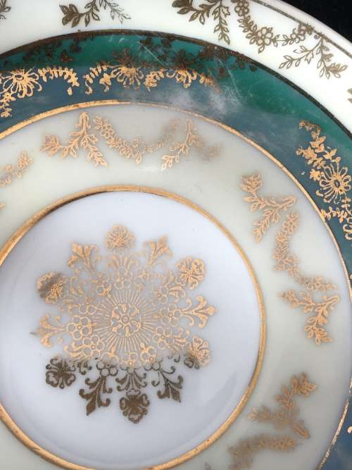 Absolutely Beautiful Antique Victorian Gruss von Drachenfels Footed Demitasse Cup & Saucer