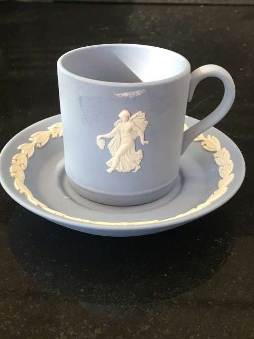 Absolutely Beautiful  Jasper Wedgwood- Clearly Marked - Demitasses Cup & Saucer