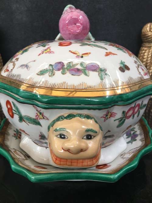 Collectible  " Ya Wan Zhen Cang "  Guangzhou (Canton) enamels-fencai 3 Piece Dish Large