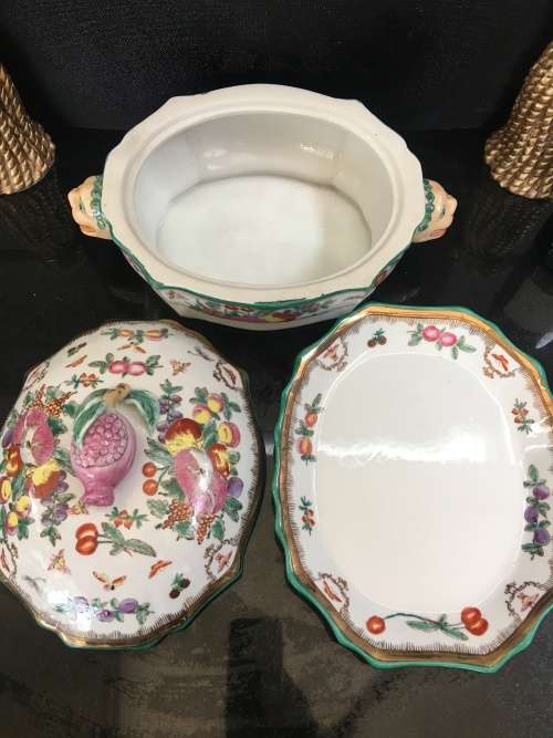 Collectible  " Ya Wan Zhen Cang "  Guangzhou (Canton) enamels-fencai 3 Piece Dish Large
