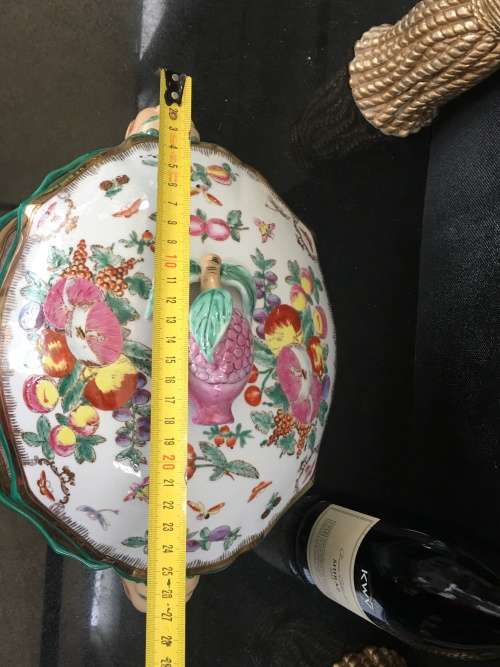 Collectible  " Ya Wan Zhen Cang "  Guangzhou (Canton) enamels-fencai 3 Piece Dish Large