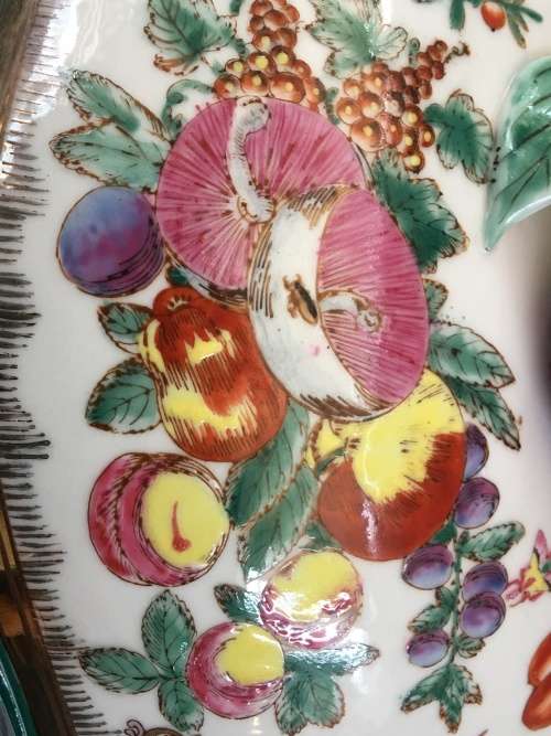 Collectible  " Ya Wan Zhen Cang "  Guangzhou (Canton) enamels-fencai 3 Piece Dish Large