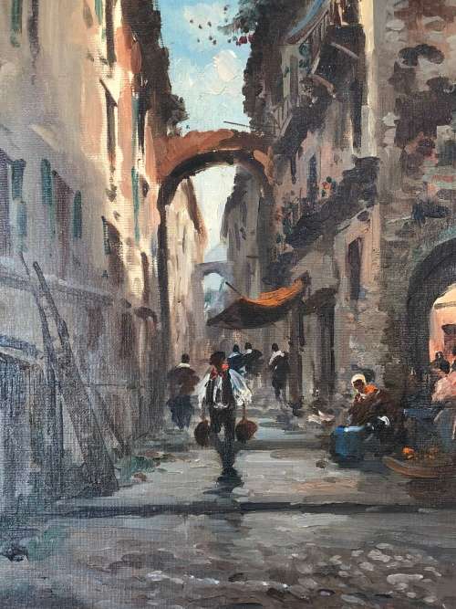 INVESTMENT ART !!! CLAUDIO SIMONETTI (1929 -) FAMOUS ITALIAN MAESTRO - ORIGINAL FRAMED OIL ON BOARD