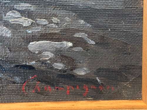 INVESTMENT ART !!! CLAUDIO SIMONETTI (1929 -) FAMOUS ITALIAN MAESTRO - ORIGINAL FRAMED OIL ON BOARD
