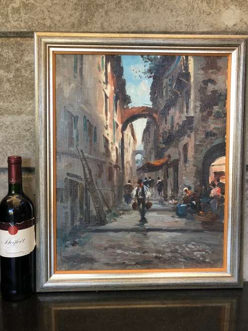 INVESTMENT ART !!! CLAUDIO SIMONETTI (1929 -) FAMOUS ITALIAN MAESTRO - ORIGINAL FRAMED OIL ON BOARD