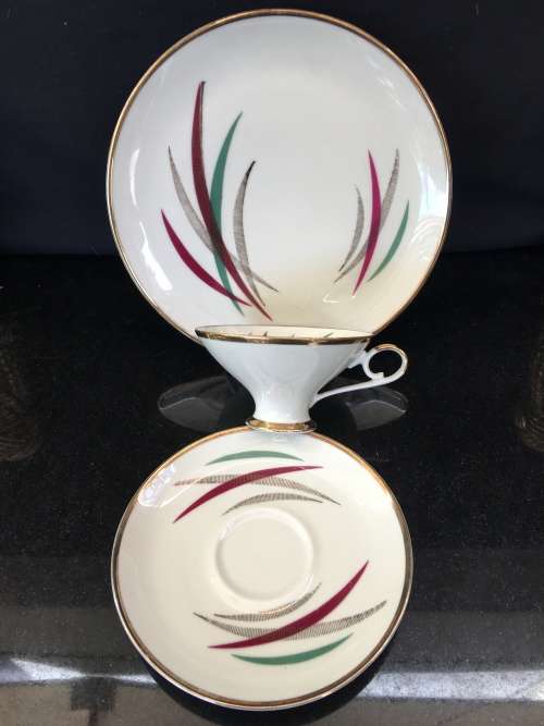 Gorgeous  Rare Vintage Bareuther Waldsassen Bavaria Germany Porcelain Trio