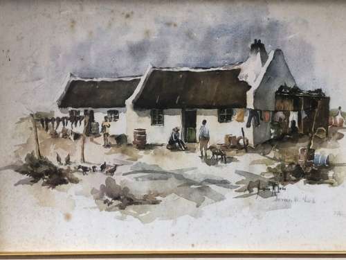 WOW !! SA ARTIST NOREEN McLEOD SIGNED AND NUMBERED LITHOGRAPH - FRAMED