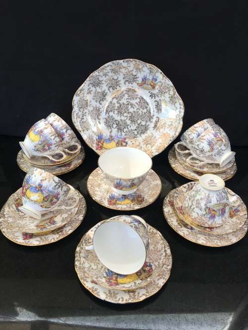 Ultra RARE Lot c1950s Queen Anne Bone China England by Ridgway Potteries PATT No 8158 24 Pieces