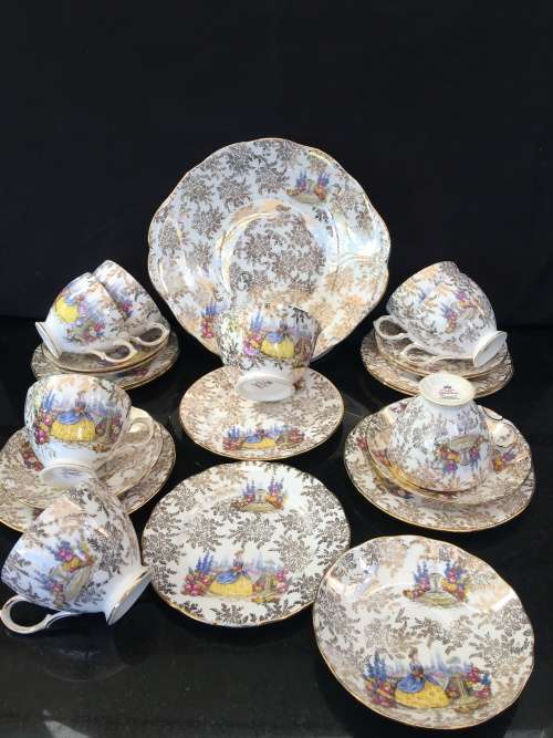 Ultra RARE Lot c1950s Queen Anne Bone China England by Ridgway Potteries PATT No 8158 24 Pieces