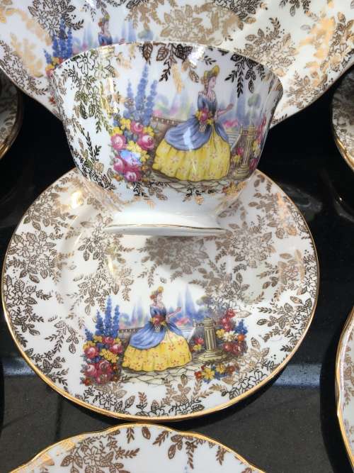 Ultra RARE Lot c1950s Queen Anne Bone China England by Ridgway Potteries PATT No 8158 24 Pieces