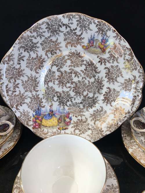 Ultra RARE Lot c1950s Queen Anne Bone China England by Ridgway Potteries PATT No 8158 24 Pieces