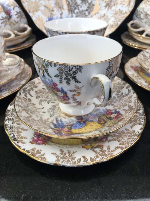 Ultra RARE Lot c1950s Queen Anne Bone China England by Ridgway Potteries PATT No 8158 24 Pieces