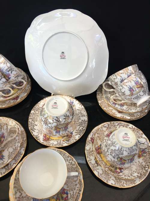 Ultra RARE Lot c1950s Queen Anne Bone China England by Ridgway Potteries PATT No 8158 24 Pieces
