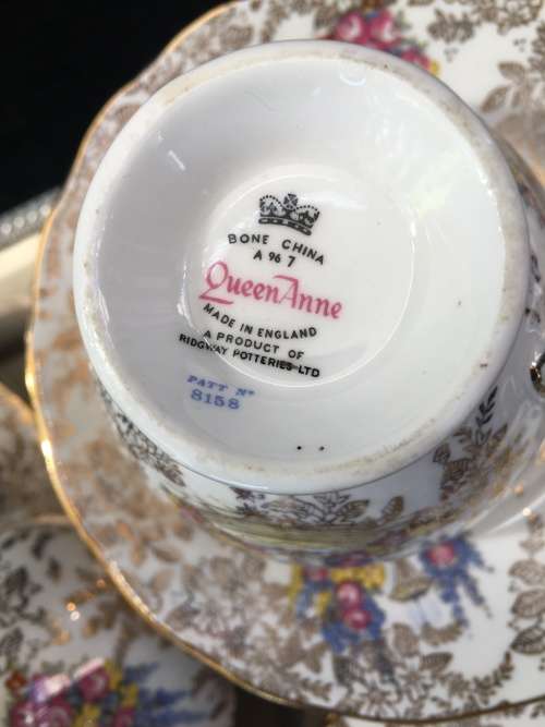 Ultra RARE Lot c1950s Queen Anne Bone China England by Ridgway Potteries PATT No 8158 24 Pieces