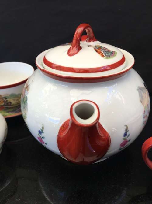 RARE EARLY 1900s TAKITO FINE CHINA TEA SET PORCELAIN GEISHA GIRLS 15 PC
