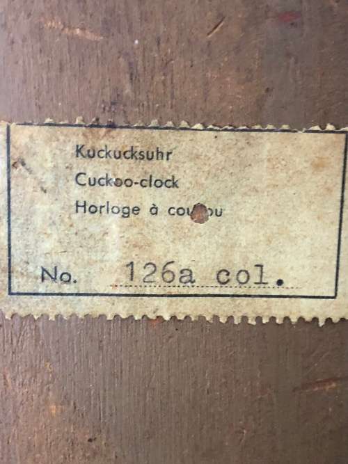 STUNNING LARGE HERBERT HERR CUCKOO CLOCK COMPLETE WITH WEIGHTS AND PENDULUM - NEEDS A SERVICE