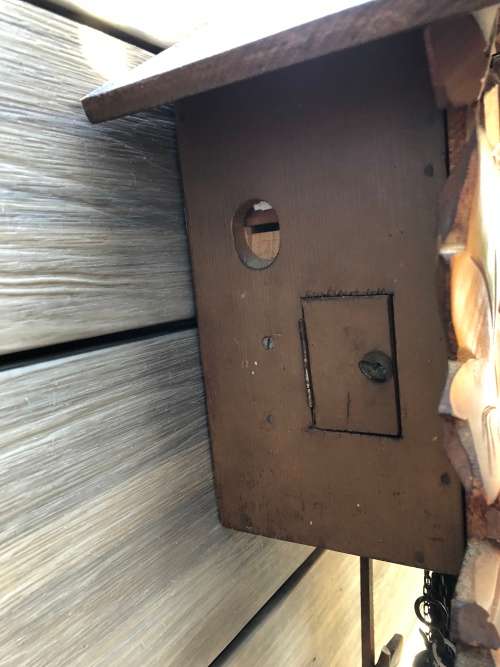 STUNNING LARGE HERBERT HERR CUCKOO CLOCK COMPLETE WITH WEIGHTS AND PENDULUM - NEEDS A SERVICE