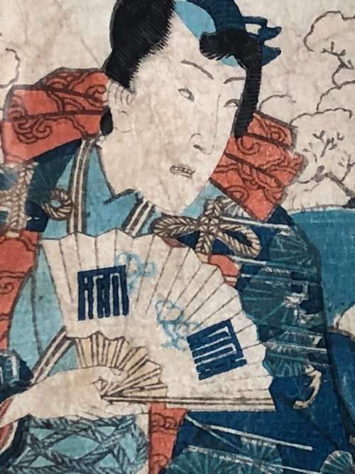 INVESTMENT ART !!! MASTER ARTIST UTAGAWA KUNISADA (TOYOKUNI III) (1786 - 1865 )  ORIGINAL WOODBLOCK