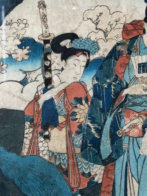 INVESTMENT ART !!! MASTER ARTIST UTAGAWA KUNISADA (TOYOKUNI III) (1786 - 1865 )  ORIGINAL WOODBLOCK