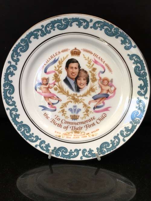 Royal Sutherland H&M  Bone China Plate "Charles & Diana Commemorate the birth of their first child
