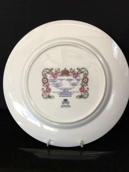 Aynsley Fine Bone China England Large 27 cm Display Plate" Queen Elizabeth Queen Mothers 100 Bday