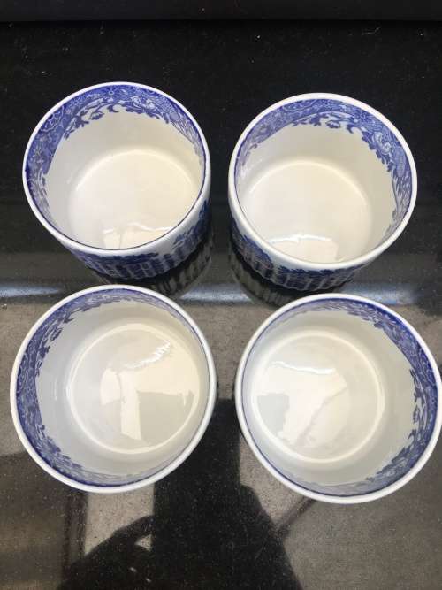 Lot Absolutely Beautiful Spode Blue Italian Ramekins Printed from Hand Engraved Copper Plates.