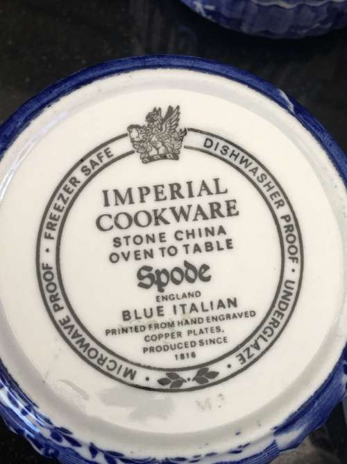 Lot Absolutely Beautiful Spode Blue Italian Ramekins Printed from Hand Engraved Copper Plates.