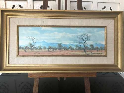 INVESTMENT ART ~ FAMOUS SA ARTIST GERT PIETERSEN OIL ON BOARD LANDSCAPE DATED 1976 ~ FRAMED