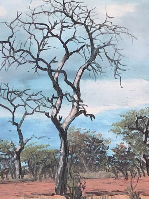 INVESTMENT ART ~ FAMOUS SA ARTIST GERT PIETERSEN OIL ON BOARD LANDSCAPE DATED 1976 ~ FRAMED