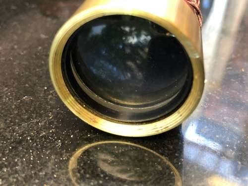 Vintage Copitar Brass and Leather Spyglass, Telescope, Monocular, 25 x 30mm In the original case
