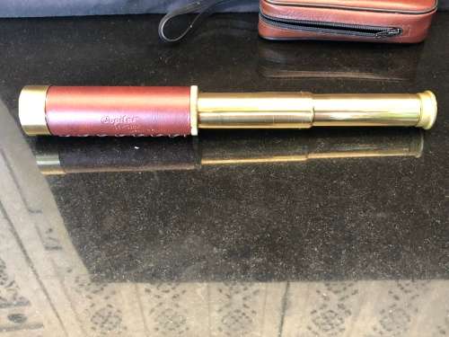 Vintage Copitar Brass and Leather Spyglass, Telescope, Monocular, 25 x 30mm In the original case