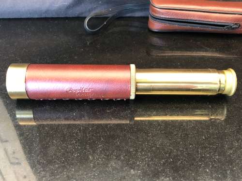 Vintage Copitar Brass and Leather Spyglass, Telescope, Monocular, 25 x 30mm In the original case