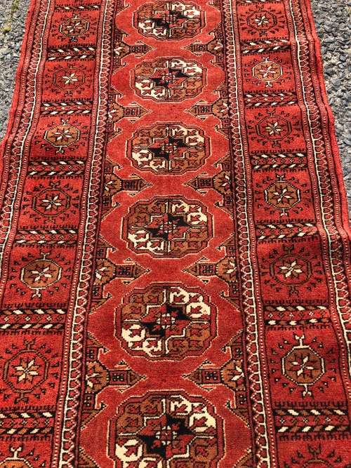 WOW !!! FANTASTIC PURE WOOL HAND KNOTTED TURKOMAN PERSIAN RUNNER 2000 X 570mm