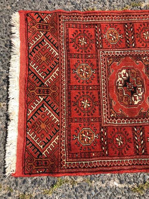 WOW !!! FANTASTIC PURE WOOL HAND KNOTTED TURKOMAN PERSIAN RUNNER 2000 X 570mm