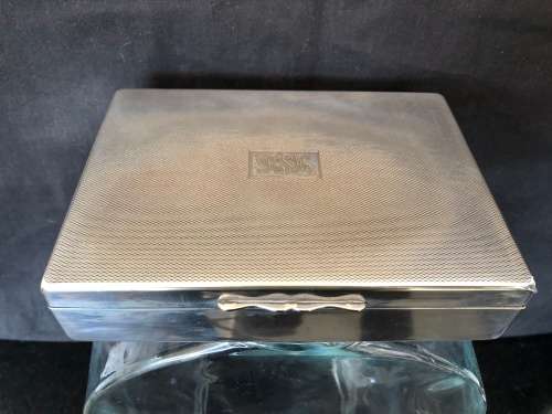 Art Deco Silver Plated Aristocrat Cigarette Box, Keepsake Box, Double Compartment , Cedar Wood Lined