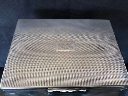 Art Deco Silver Plated Aristocrat Cigarette Box, Keepsake Box, Double Compartment , Cedar Wood Lined