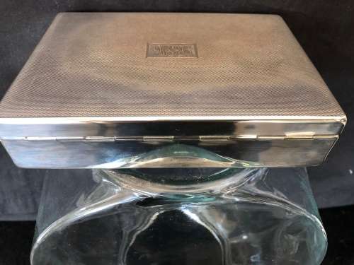 Art Deco Silver Plated Aristocrat Cigarette Box, Keepsake Box, Double Compartment , Cedar Wood Lined