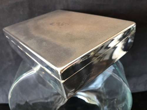 Art Deco Silver Plated Aristocrat Cigarette Box, Keepsake Box, Double Compartment , Cedar Wood Lined