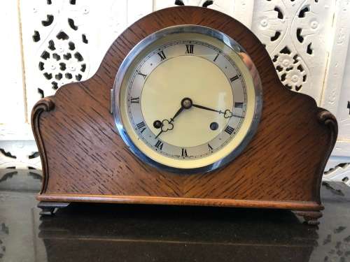 WOW !!! SIMPLY STUNNING MAHOGANY CASED IMPERIAL MANTLE CLOCK WORKING 100% MADE IN CROYDON ENGLAND