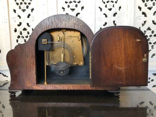 WOW !!! SIMPLY STUNNING MAHOGANY CASED IMPERIAL MANTLE CLOCK WORKING 100% MADE IN CROYDON ENGLAND