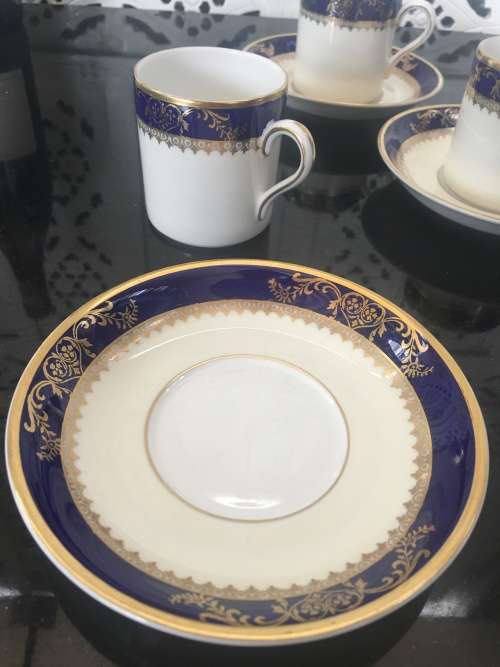 Lot Beautiful Vintage Viceroy Cobalt by Royal Grafton Demitasse Cups and Saucers