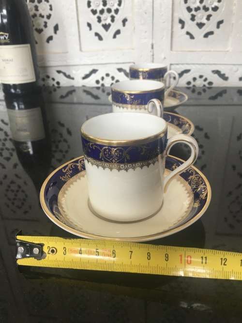Lot Beautiful Vintage Viceroy Cobalt by Royal Grafton Demitasse Cups and Saucers