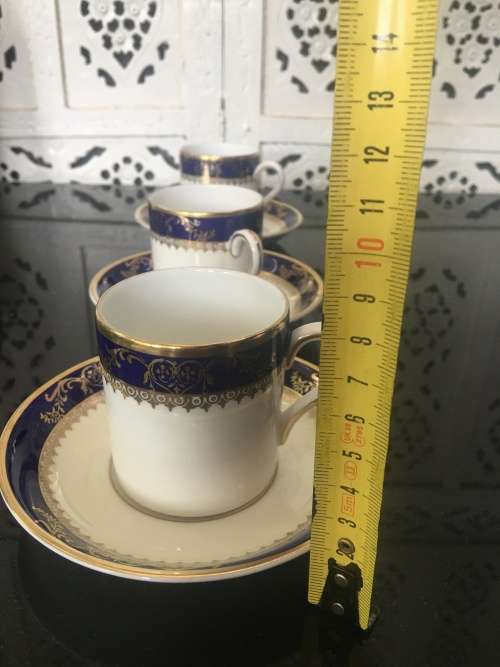 Lot Beautiful Vintage Viceroy Cobalt by Royal Grafton Demitasse Cups and Saucers