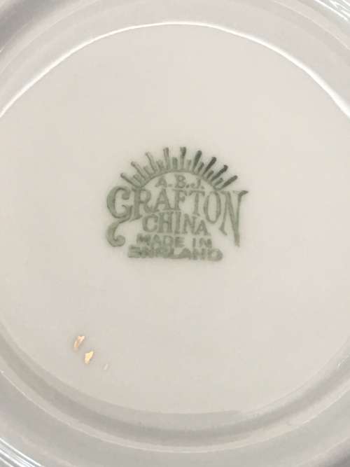 Delightful c1935 A.B.J. Grafton China made in England. Hand Painted Demitasse Cup & Saucer.