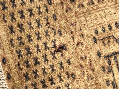 WOW !!! VINTAGE PURE WOOL HAND KNOTTED BOKHARA PERSIAN CARPET - OVER 50 YEARS OLD 1830 X 1260mm