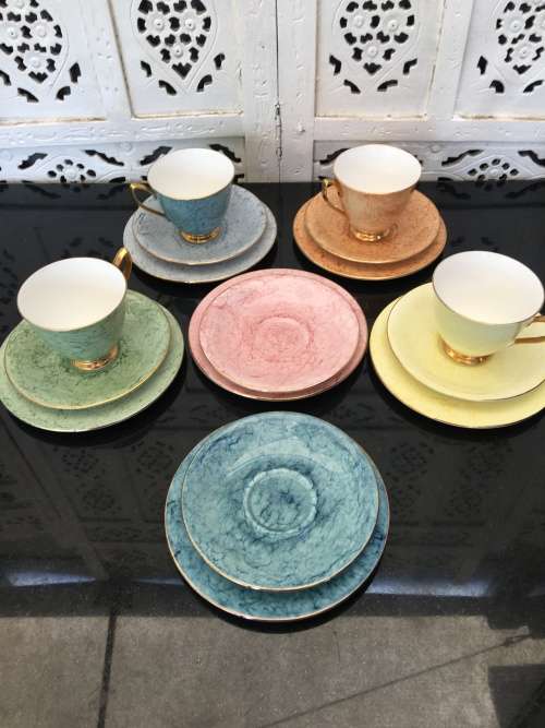 Wow!!! Collectors Rare  c1950s  Royal Albert Gossamer,Tan & Gold Gilt, Smooth Shape. Std Size.