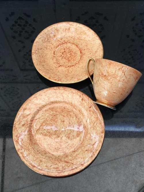 Wow!!! Collectors Rare  c1950s  Royal Albert Gossamer,Tan & Gold Gilt, Smooth Shape. Std Size.