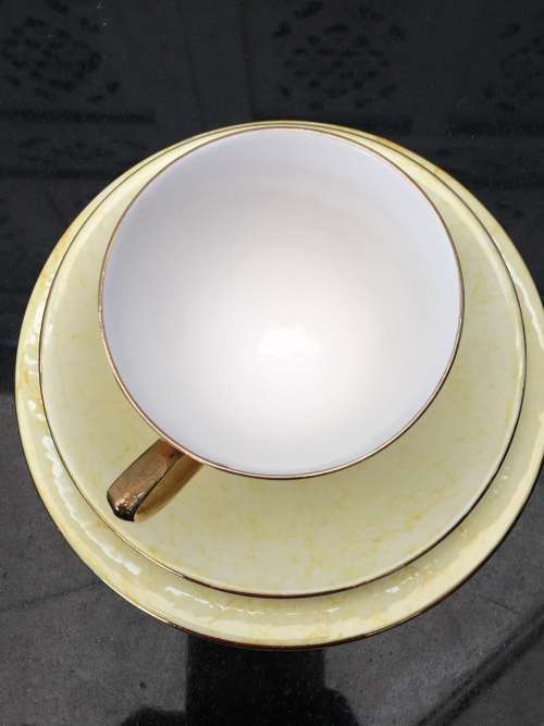 Wow!!! Collectors Rare  c1950s  Royal Albert Gossamer,Yellow & Gold Gilt, Smooth Shape. Std Size.